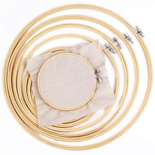Wooden Cross Stitch Machine Embroidery Hoop Ring Bamboo Sewi