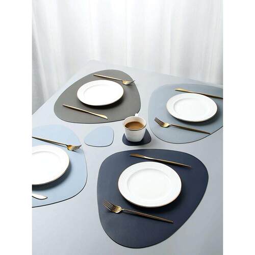 nordic leather table mat western food pad plate cushion