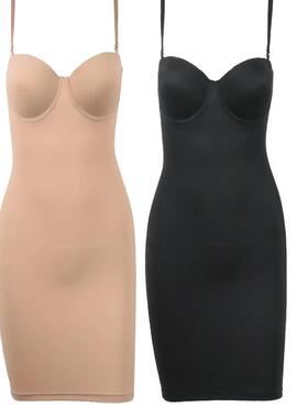 Slimming Shapewear Slips Nude Straight Tube Dress 长款束身衣