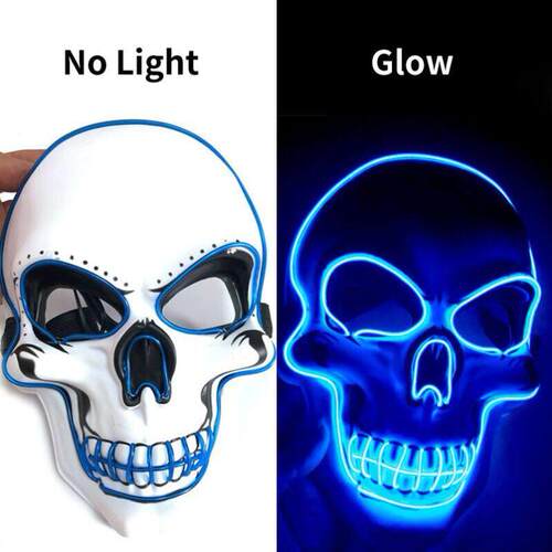 Halloween party Skull mask led light mask 万圣节骷髅头面具