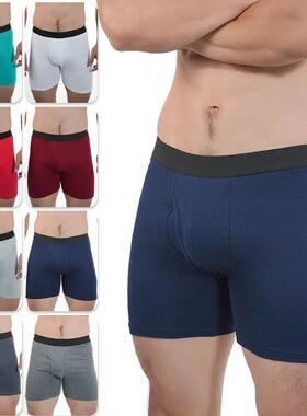 Man Mid-Long Boxer Shorts Sport Underwear Cotton Underpants