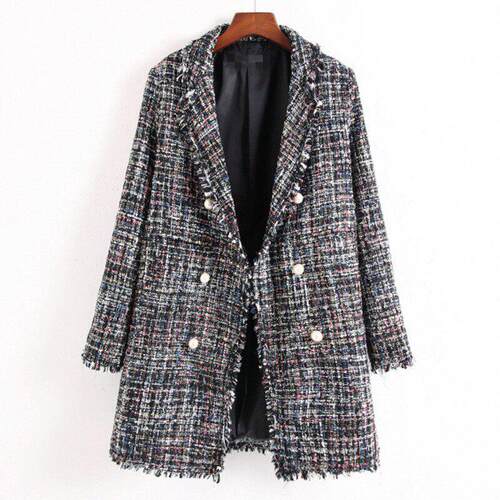 长版小香风呢外套 women long coats jacket fashion dust coat