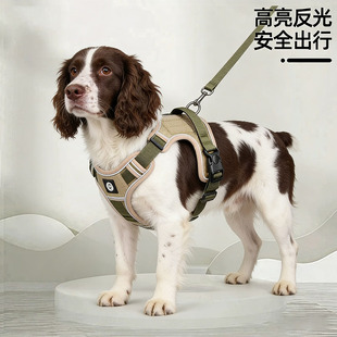 狗狗胸背牵引绳大型犬高颜值一体轻薄战术可爱防爆冲背心式史宾格