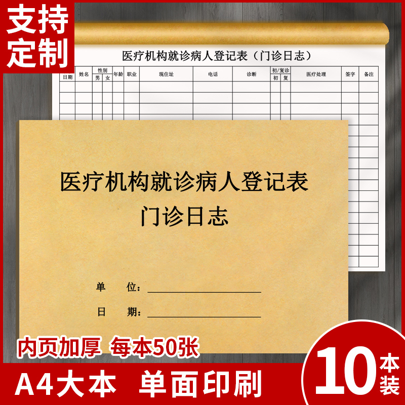 医疗机构门诊登记本预检分诊登记本门诊登记簿日期登记薄疫情防控登记口腔医院记录本诊所来访人员访客记录表 文具电教/文化用品/商务用品 笔记本/记事本 原图主图