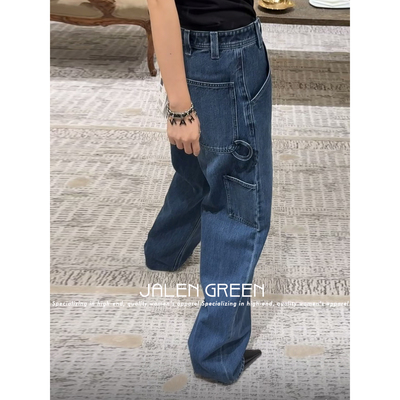 JALEN GREEN 26P香奶奶!1-26/jennie同款水洗阔腿丹宁牛仔裤子女