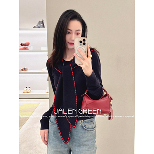 22彰显温柔风骨 顶配版 长袖 JALEN 上衣甜美风女毛针织衫 GREEN