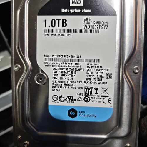 西数 WD1002F9YZ 1T企业级硬盘 7200转 12