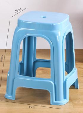 塑料凳子加厚蓝色紫色红色塑料凳子全新熟料新料酒席乔迁凳子加厚