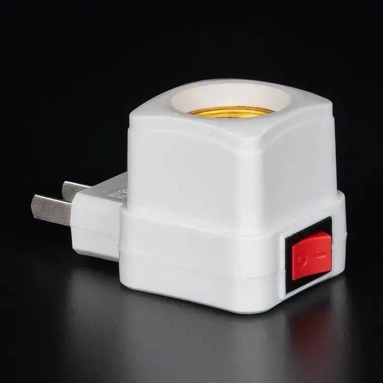 灯泡灯座带关插座万向灯底座软管灯头插头壁灯e27螺口led插座灯