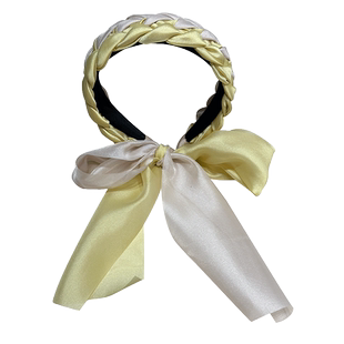 发箍飘带绑发一体发带式头箍女2025新款法式发卡丝巾编发头饰发捆