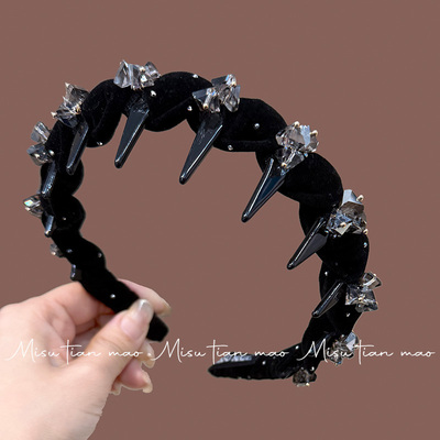 米粟发箍女高级感气质红色