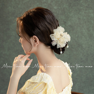 抓夹女高级感2025新款丸子头发夹后脑勺饱满盘发高马尾夹子头饰