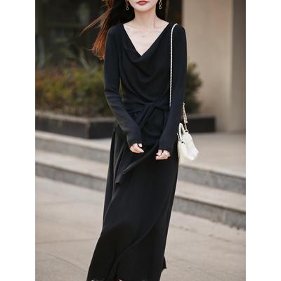 ROUMIKL法式高级设计感两件套装女2025新款时尚针织打底衫+招财猫