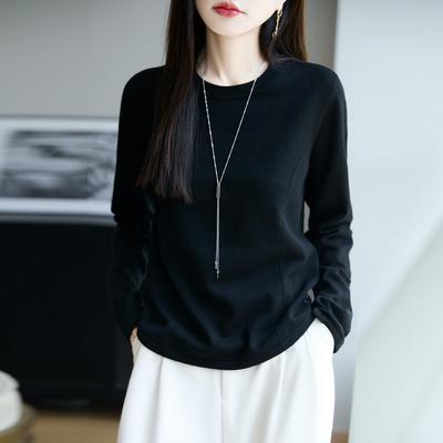 ROUMIKL法式高级感精纺针织衫女2025新款圆领宽松加内搭厚打底衫