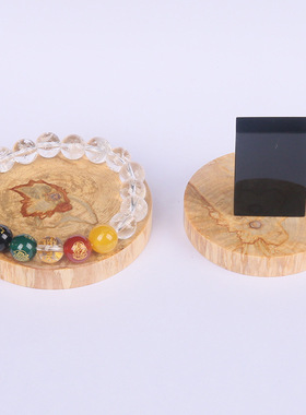 圣木垫子水晶消磁盘木制装饰品