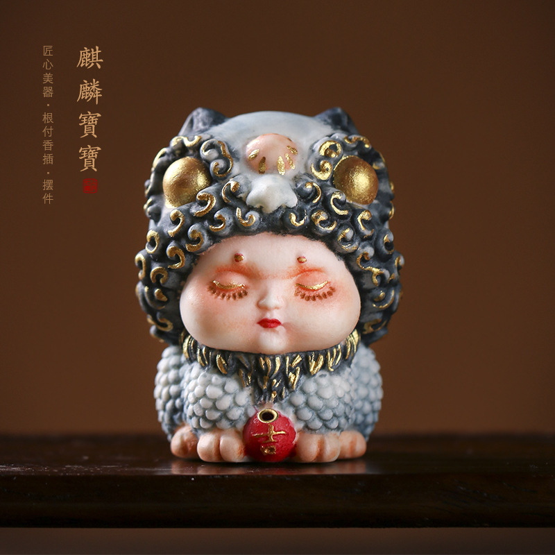 跨境天然鹿角根付DIY工艺