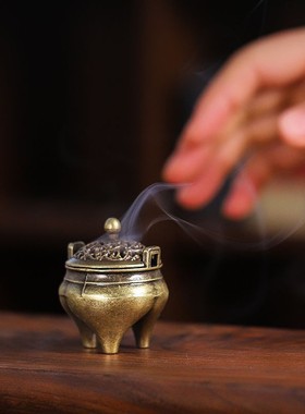 跨境三足指尖小炉微盘香炉香薰炉香檀香沉香卧式家用复古仿古小香