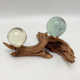 水晶球底座 天然风化木球座实木原木球形支架 办公室家居时尚摆件