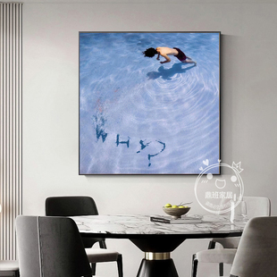 克莱因蓝色海洋装饰画小众文艺高级感蝴蝶民宿客厅卧室背景墙挂画