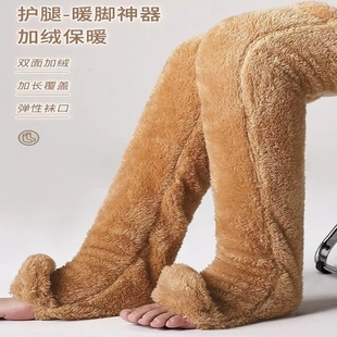 晚上睡觉时穿的袜子暖脚防冻老年人护膝保暖睡眠袜长筒男女冬脚套