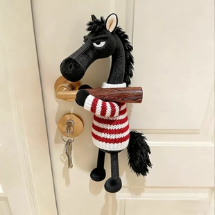 马年吉祥物新款小马玩偶挂件门把手保护套房间吊灯新年氛围感装饰