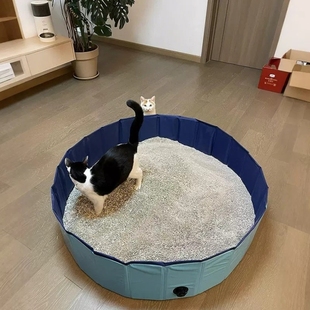 猫砂盆超大号防外溅猫厕所可摺叠开放式猫咪专用屎盆子2025年新款