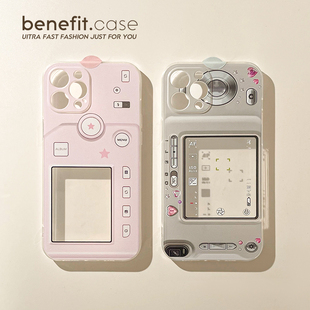 benefit个性 14套12小众11透明xsmax硅胶xr防摔8p 复古相机小卡17适用于iphone16promax苹果15PRO手机壳13新款