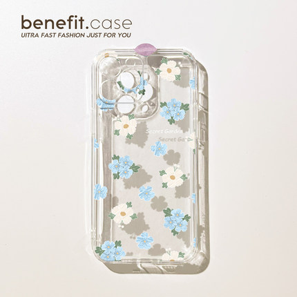 benefit韩ins风小清新花朵17pro16适用15于苹果13手机壳iphone14promax新款12套11简约xsmax透明xr全包8p7硅
