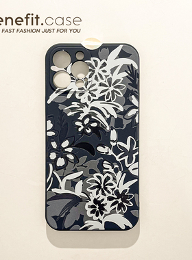 benefit复古文艺黑色花朵17适用于iphone16promax苹果15PRO手机壳13新款14套12创意11全包xsmax硅胶xr防摔8p