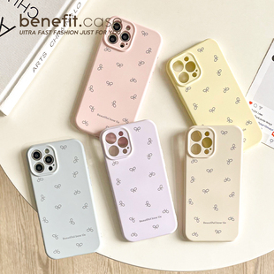 benefit少女心淡雅蝴蝶结适用于iphone16promax苹果15PRO手机壳13新款 11全包xsmax硅胶xr防摔8plus 14套12个性