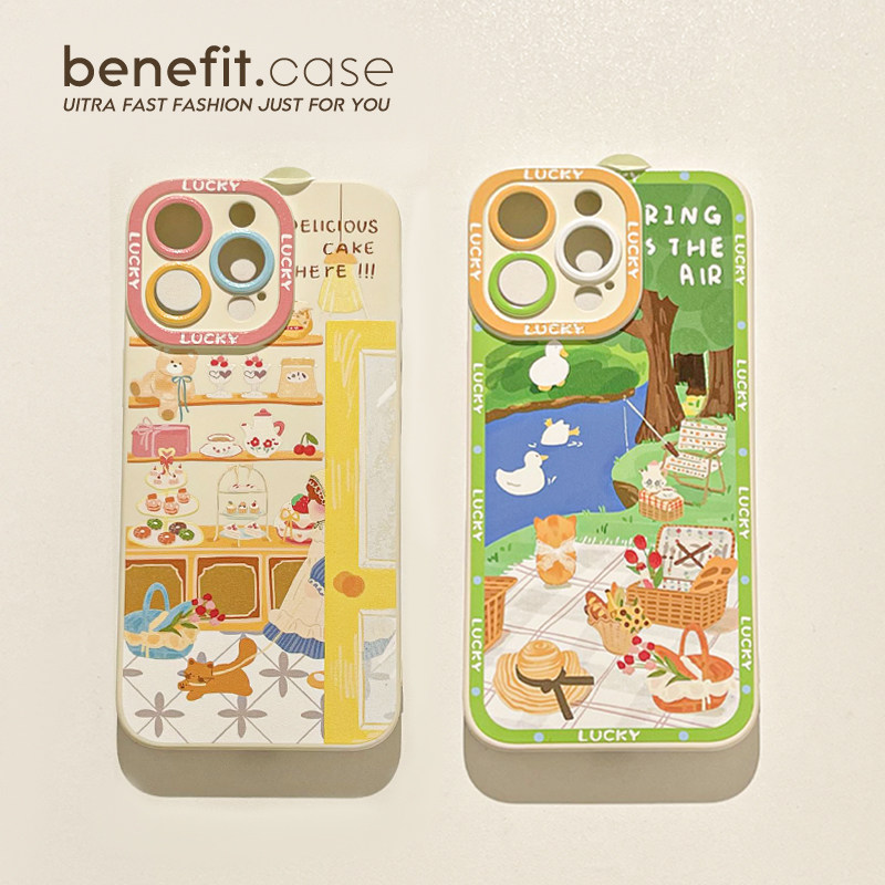 benefit春日野餐蛋糕甜点17适用于iphone16promax苹果15PRO手机壳13新款14套12卡通11全包xsmax硅胶xr防摔8p,3C数码配件,手机保护套/壳,淘宝优惠券,粉丝福利购,淘宝优惠卷