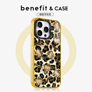 benefit美拉德风时尚 14防摔套13冰川纹彩色边框12 豹纹凯蒂猫适用于iphone17promax苹果16PRO磁吸手机壳15新款