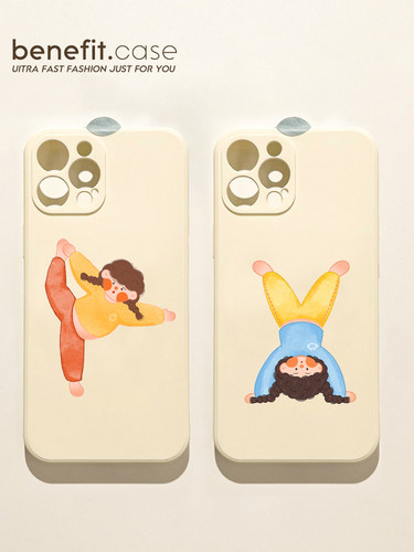 胖胖少女苹果卡通可爱萌趣手机壳