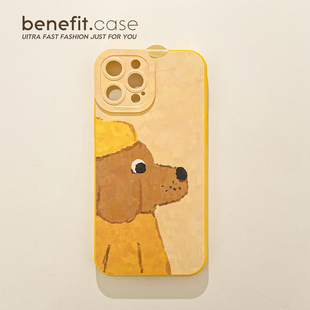 benefit艺术涂鸦黄帽小狗17适用于iphone16promax苹果15PRO手机壳13新款 14套12创意11全包xsmax硅胶xr防摔8p