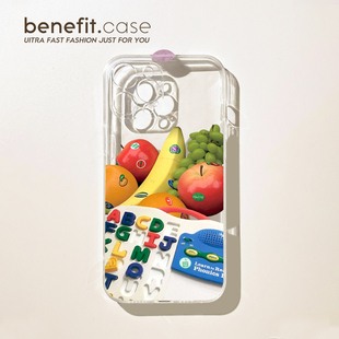 benefit简约小众水果派对17适用于iphone16promax苹果15PRO手机壳13新款 11透明xsmax硅胶xr防摔8p 14套12个性