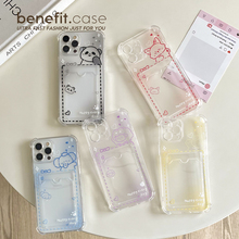 benefit可爱卡通小动物适用于iphone16promax苹果15PRO卡包手机壳13新款14套12创意11小卡xsmax硅胶xr防摔8p7