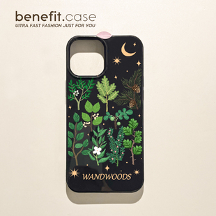 benefit艺术油画热带雨林17pro16适用于iphone15promax苹果15PRO手机壳13新款 14套12小众11软壳xsmax硅胶xr防