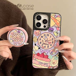 benefit呆萌三丽鸥草莓蛋糕带同款 14冰川纹12防摔 磁吸支架17适用于iphone16promax苹果15PRO磁吸手机壳13新款