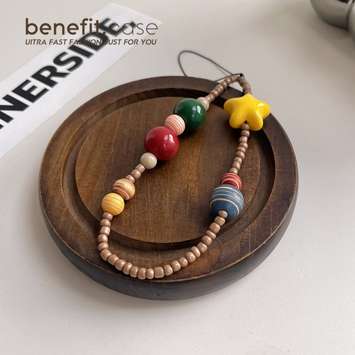benefit彩色星星手机壳手链