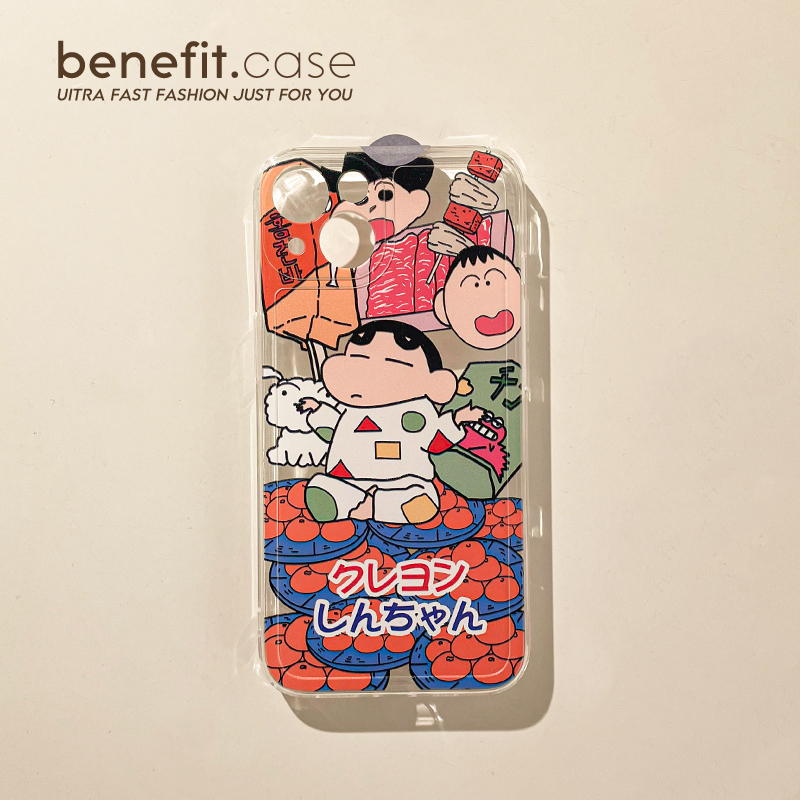 benefit卡通小新苹果手机壳