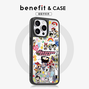 benefit创意卡通人物总动员17适用于iphone16promax苹果15PRO镜面磁吸手机壳13新款 14小米15PRO防摔三星S25