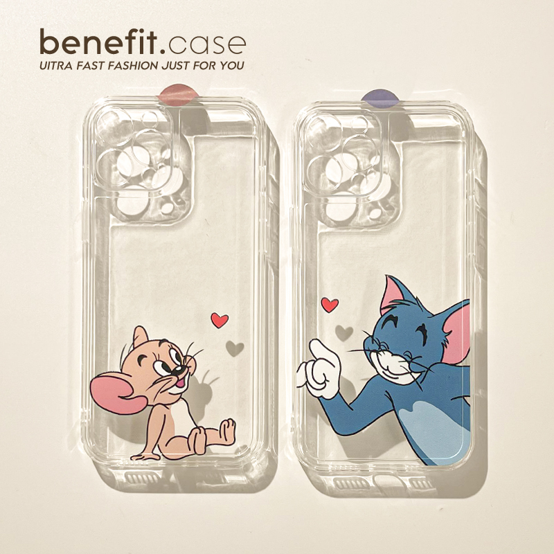 爱心汤姆杰瑞创意情侣卡通手机壳