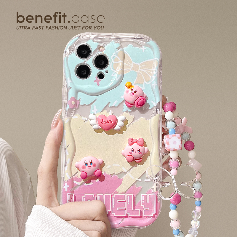 benefit卡通立体公仔带蝴蝶结手链适用15苹果13手机壳iphone14promax新款12套11小众xsmax设计xr全包8plus软 3C数码配件 手机保护套/壳 原图主图