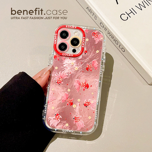 benefit新年好运锦鲤金币17适用于iphone16promax苹果15PRO手机壳13新款 14套12创意11冰川纹xsmax硅胶xr防摔