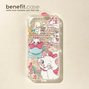 benefit可爱少女心猫咪16适用iphone15promax苹果13手机壳14promax新款 12套11简约xsmax透明xr硅胶8p7p防摔