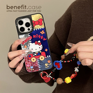 benefit日韩可爱拼接开车KT猫带积木手链17适用于iphone16promax苹果15PRO磁吸手机壳13新款 14套12冰川纹防摔