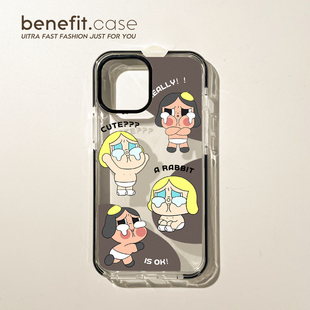 benefit创意卡通哭哭女孩17适用于iphone16promax苹果15PRO手机壳13新款 11透明xsmax硅胶xr防摔8p 14套12个性