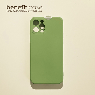 Benefit新款 xr情侣8p7p日韩女 抹茶绿纯色17pro16适用苹果13promax高级手机壳iphone12mini保护套11xsmax新款