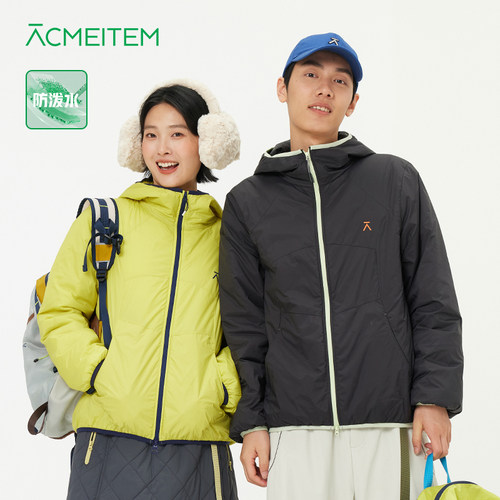 ACMEITEM爱棵米 户外运动弧线分割轻薄连帽棉服合体夹棉外套男女