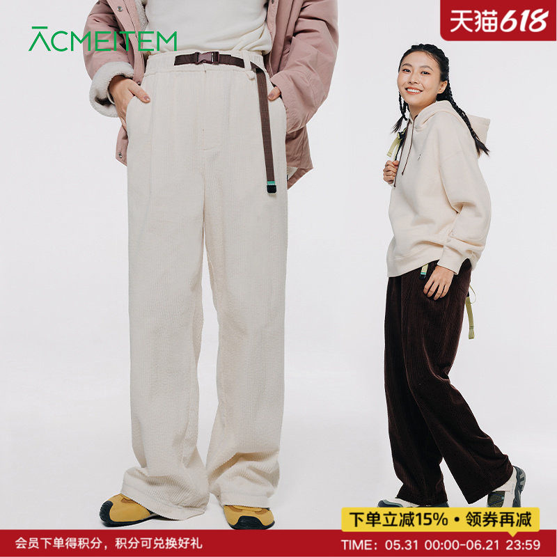 ACMEITEM爱棵米 秋冬亲子灯芯绒直筒休闲裤复古长裤宽松女士
